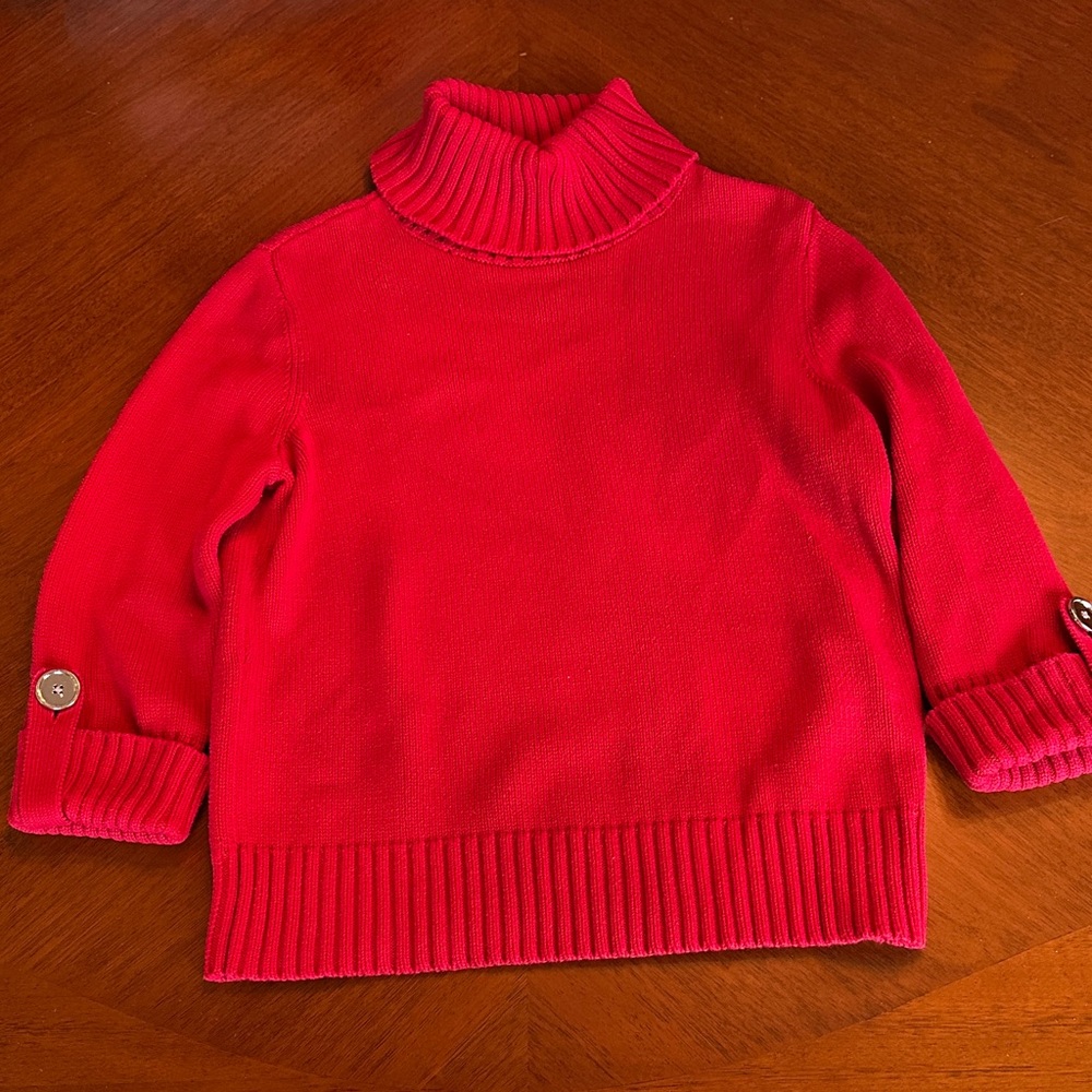 Jones New York Vibrant Red Turtleneck Sweater
